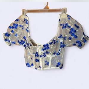 Floral Embroidered Women's Top